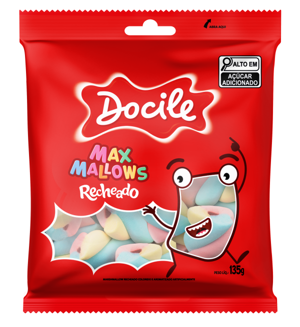 MAXMALLOWS RECHEADO TWIST COLOR BAUNILHA C/MORANGO 20pctX135g