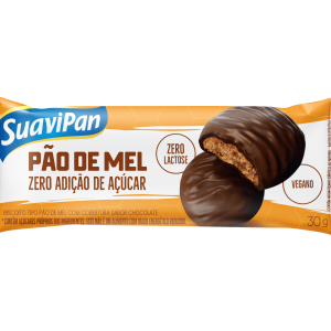 Biscoito Tipo Pão De Mel Com Cobertura Sabor Chocolate 30G